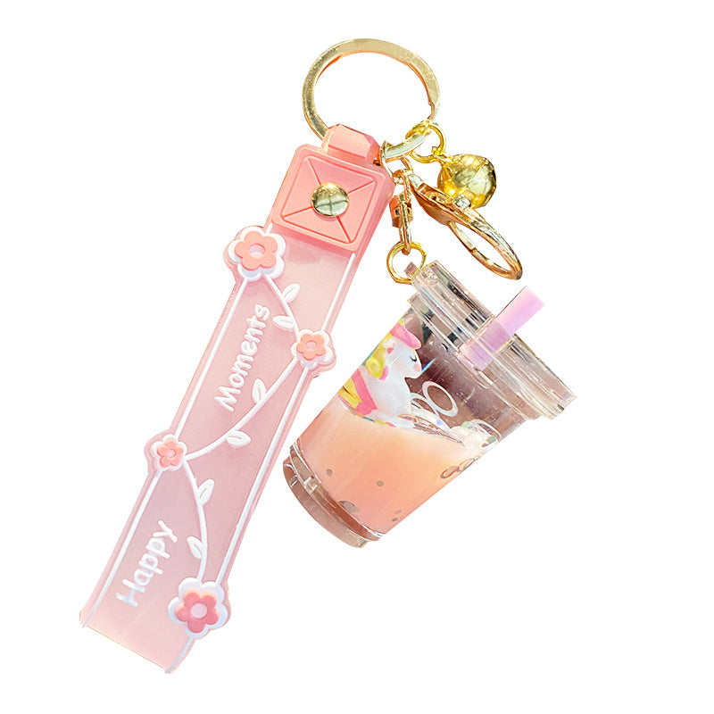 Wholesale Acrylic Unicorn Drift Bottle Keychain