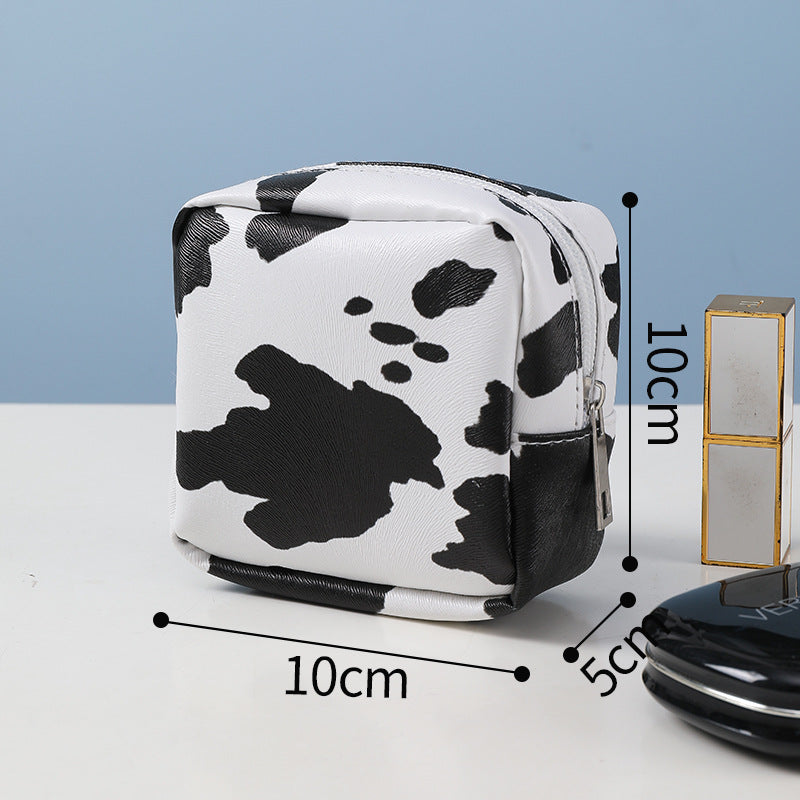 Wholesale Cow Pattern Cosmetic Bag Portable Travel PU Storage Bag Waterproof Storage Bag