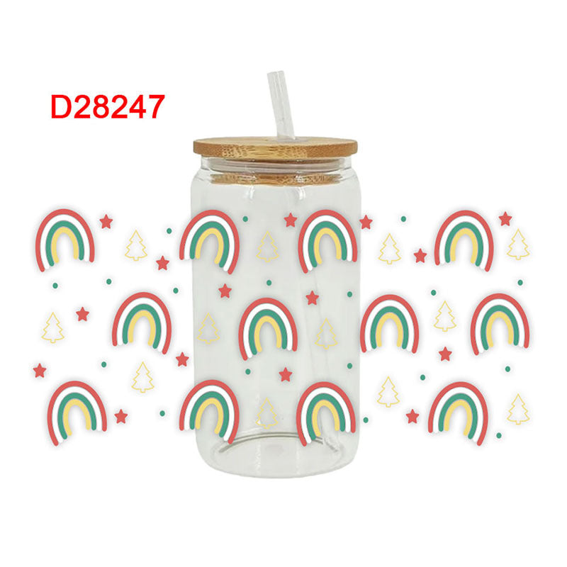 Wholesale Colorful Love Star Rainbow 16oz Cup UV DTF Wraps