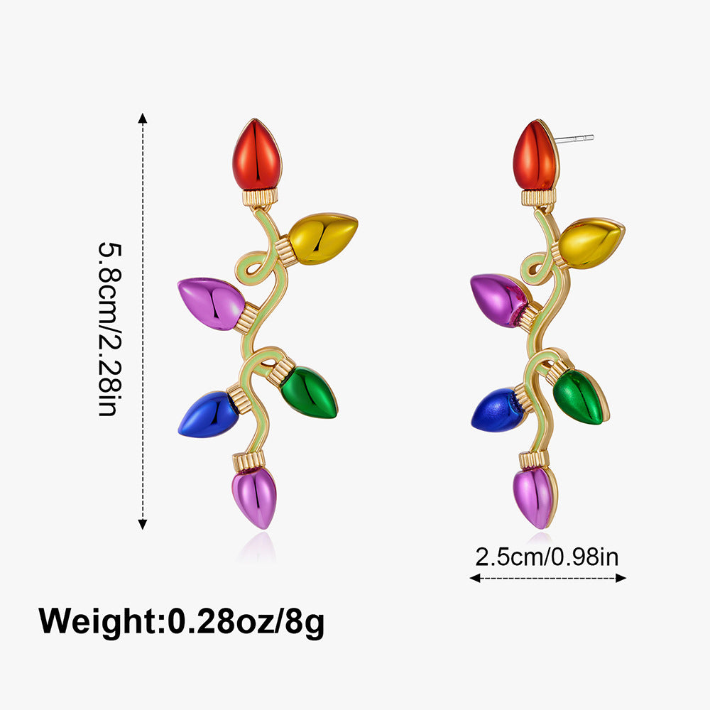 Wholesale Christmas themed wreath diamond earrings