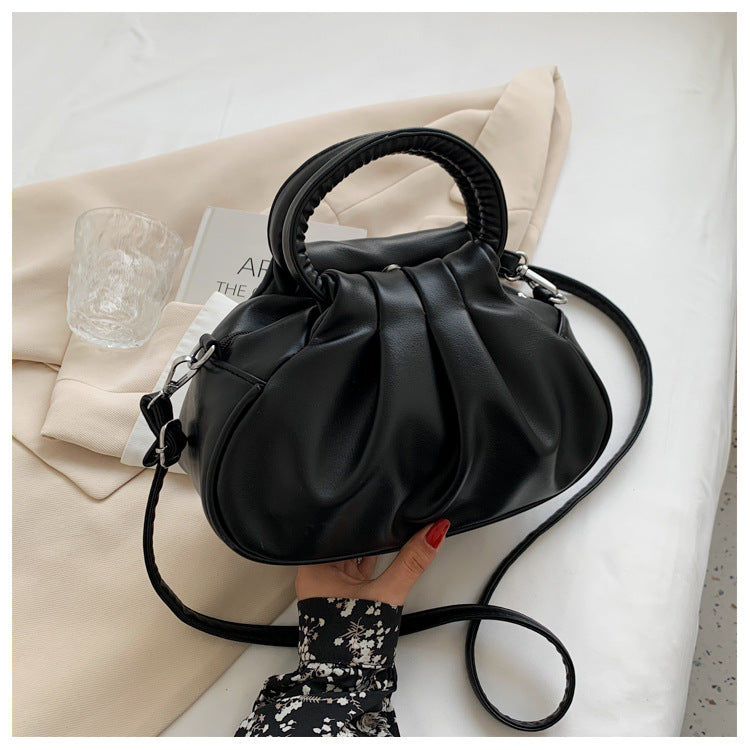 Wholesale Retro cloud pleated solid color versatile women's bag hand-held underarm bag shoulder bag messenger bag