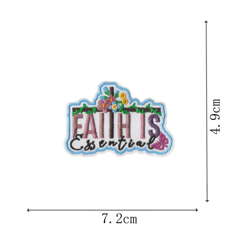 Wholesale Chic Embroidered Patches 16 Pcs Bible Verse Iron On Applique For et Clothing Decoration Resale Gift