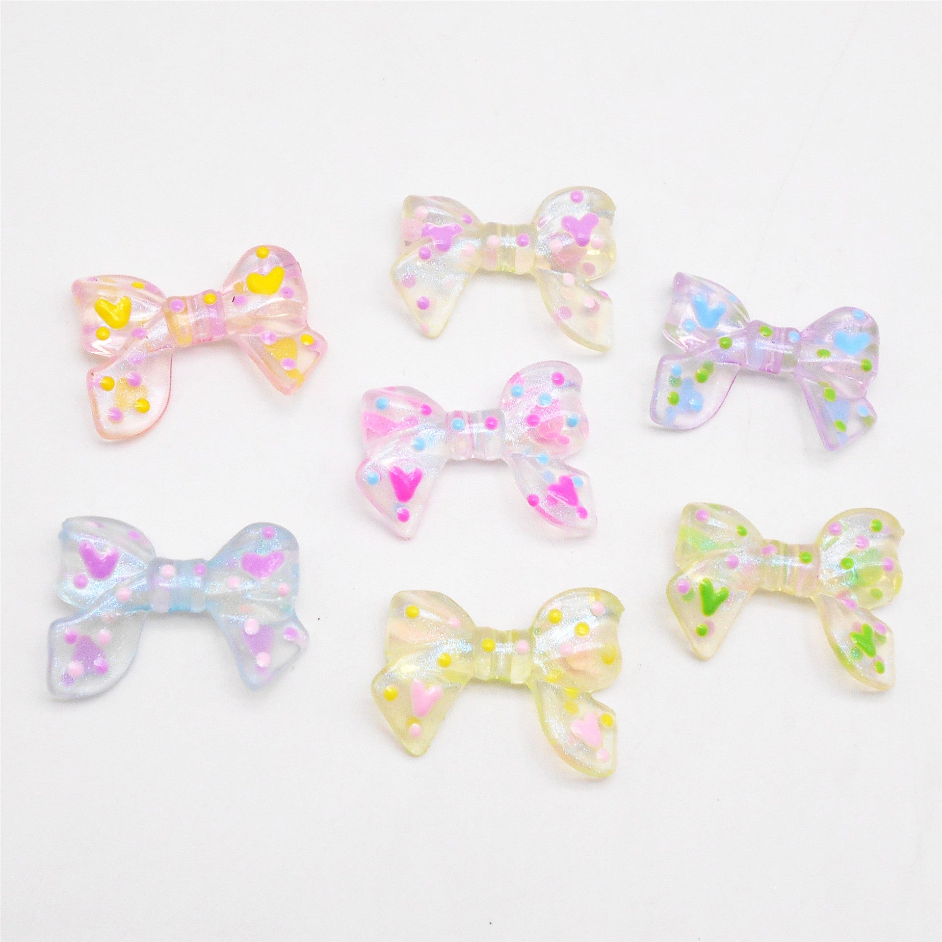 Wholesale 10pcs Plated Cartoon Bow Loose Acrylic Beads