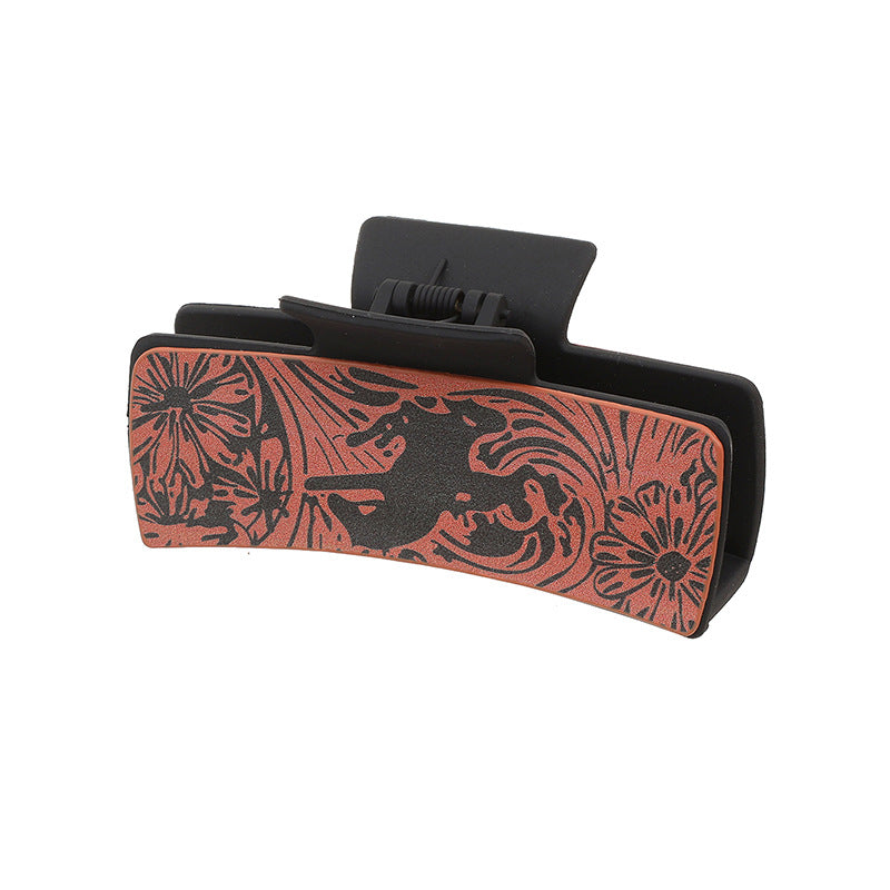 Wholesale Western Style MAMA Cactus Leather Hair Clip