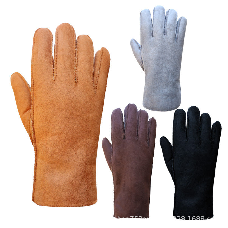 Wholesale Winter Warm Fur Integrated Plus Fleece Gloves