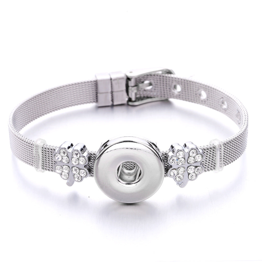 Wholesale18mm Diy Snap Stainless Steel Bracelet