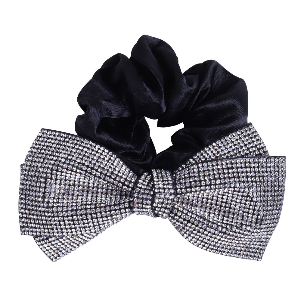 Wholesale full diamond bow large intestine hair ring popular hair accessories