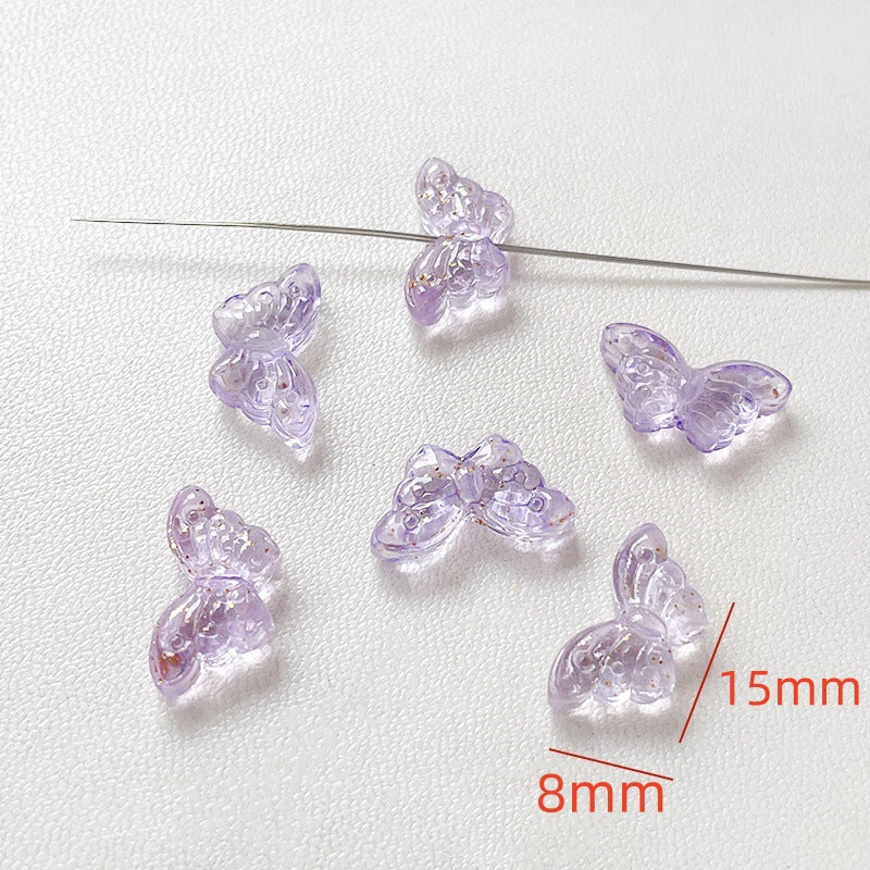 Wholesale 10pcs Retro Butterfly Colorful Glass Acrylic Beads
