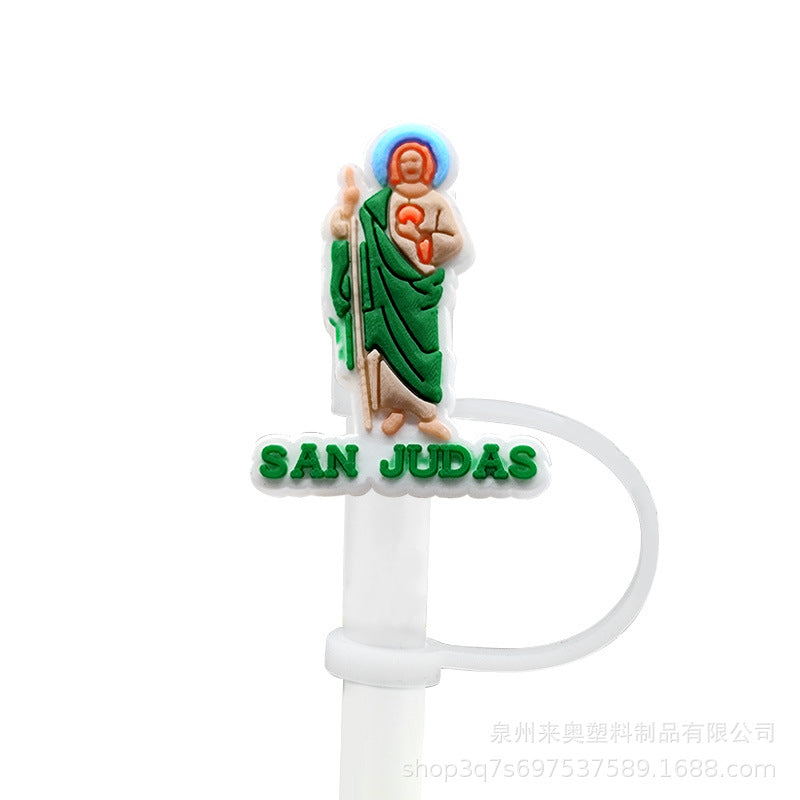 Wholesale 10PCS Cartoon Beverage Silicone Straw Tube Cap