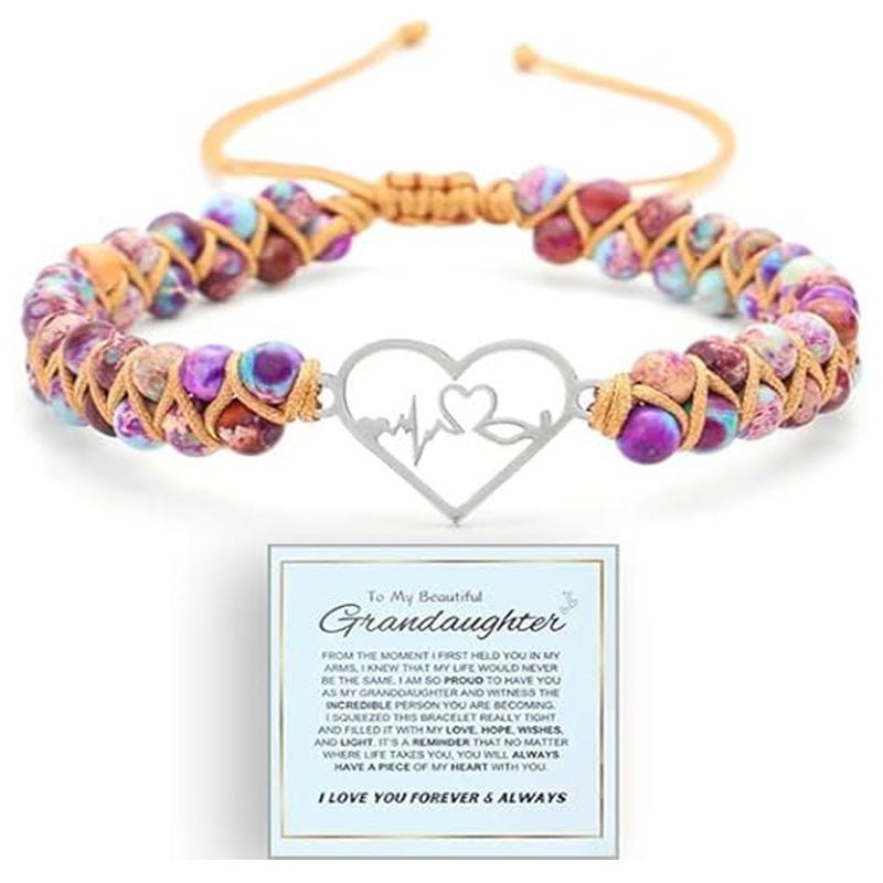 Wholesale Heart-Shaped Imperial Purple Royal Stone  Bracelet