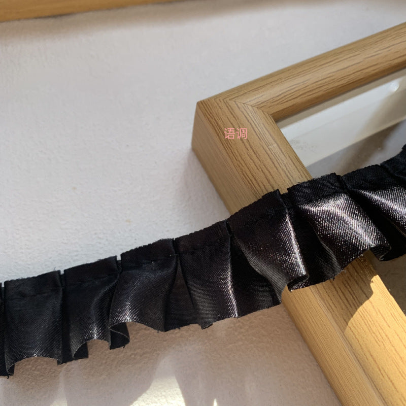 Wholesale 10pcs 2.5cm Satin Pleated Color Lace Baby Clothes Clothing Accessories Handmade Diy Cheering Fan Cartoon Material