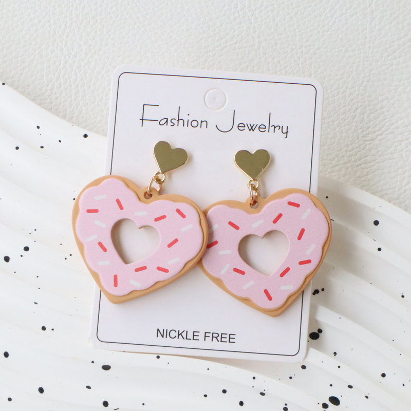 Wholesale Valentine's Day Love Donut Acrylic Earrings