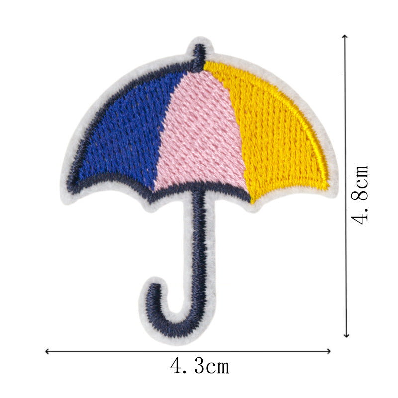 Wholesale Colorful Umbrella Design Embroidered Patches 9 Piece Set Stylish Summer Fashion Accessory Boutique Gift