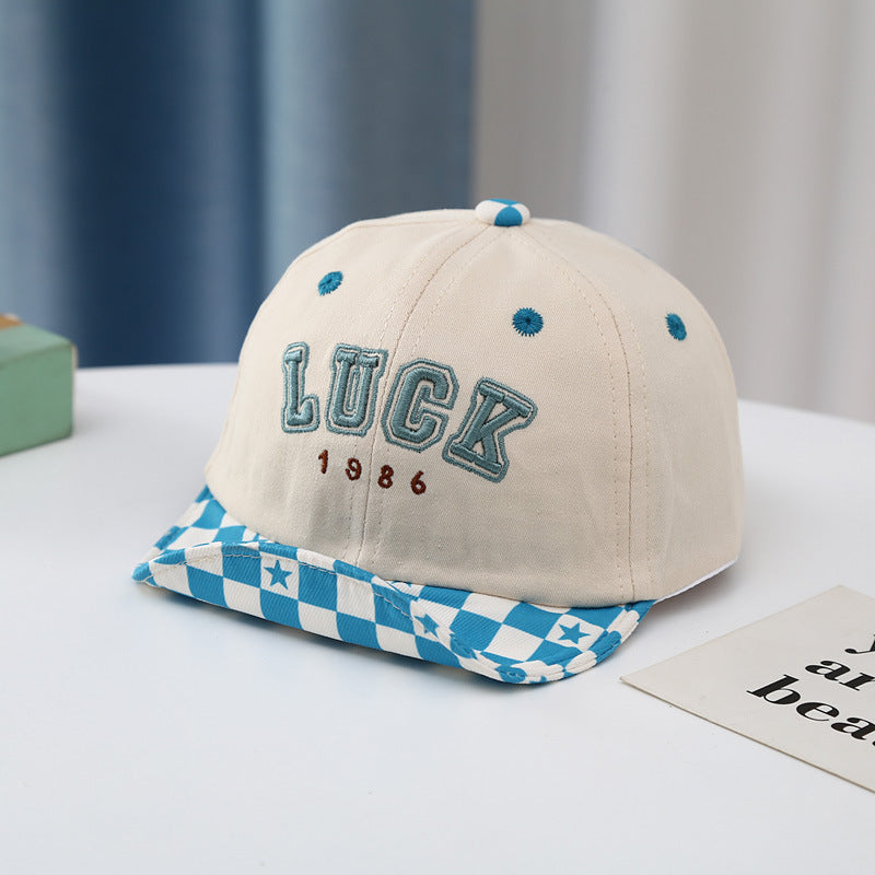 Wholesale Soft Brim Infant and Toddler Embroidered Plaid Letters Visor Baseball Cap