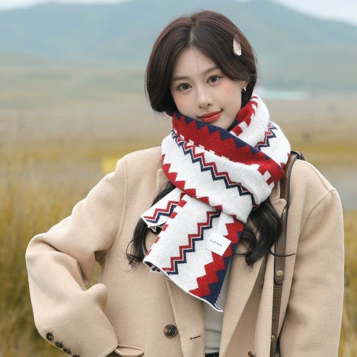 Wholesale Christmas Winter Imitation Cashmere Knitted Scarf
