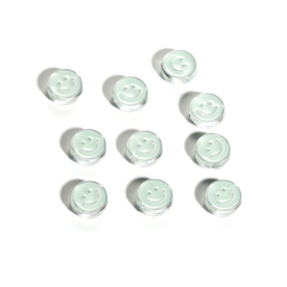 Wholesale 10pcs/pack  Acrylic Drip Oil Round Smile Beads