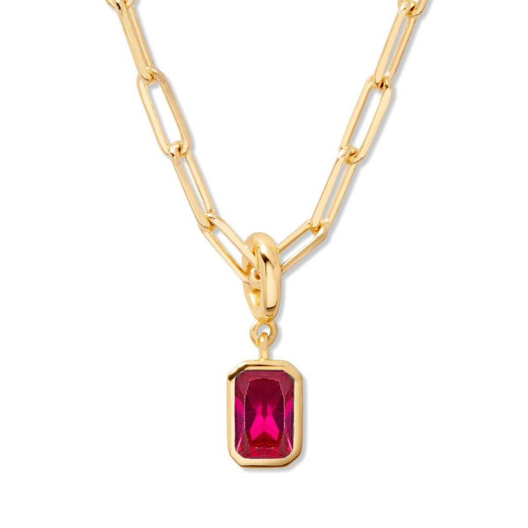 Wholesale Titanium Steel 18K Gold Plated Teardrop Pendant Necklace Snake Bone Chain Birthstone Fashion Accessory For Party Gift