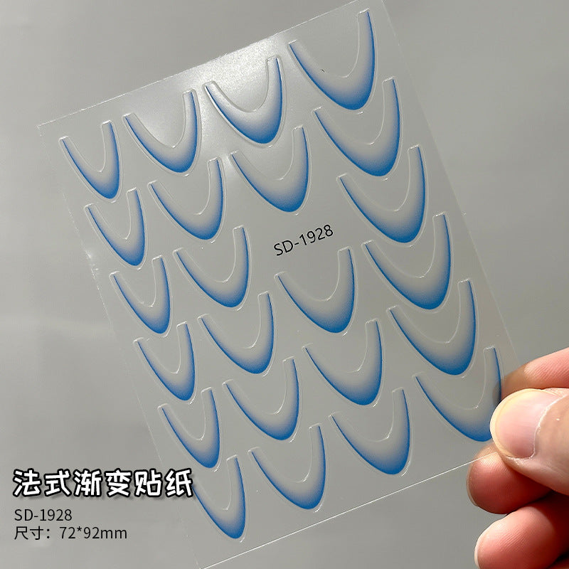 Wholesale Internet Celebrated Nail Art Gradient French Stickers