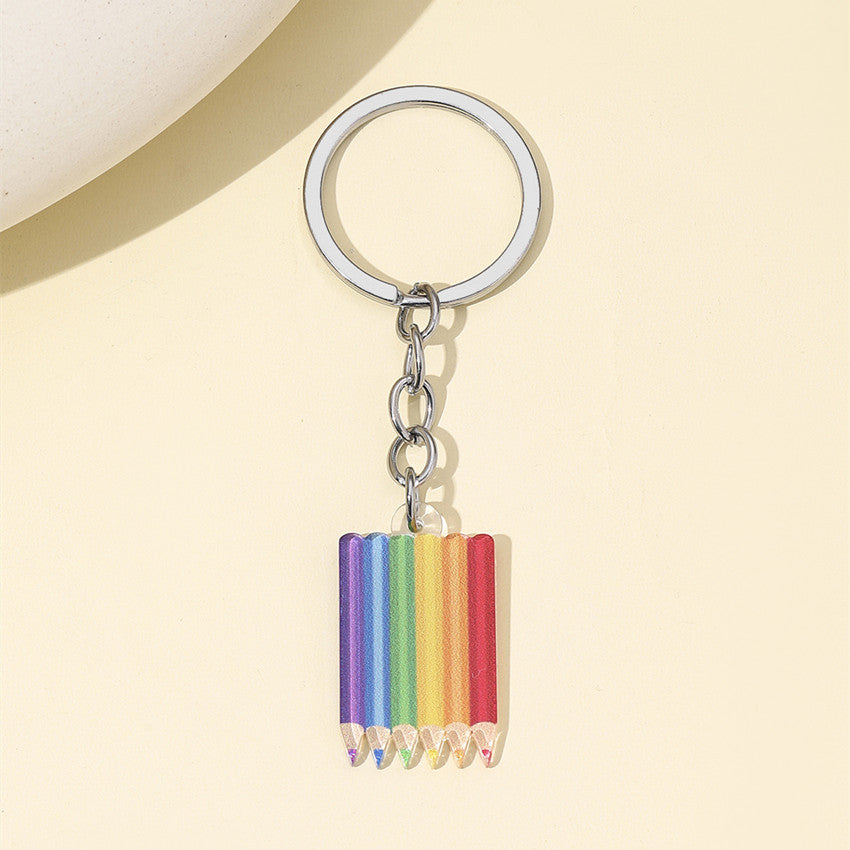 Wholesale Pencil Ruler Stationery Acrylic Keychain