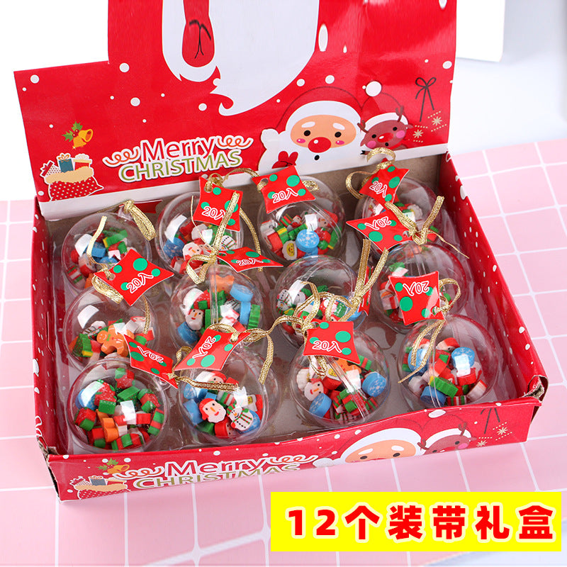 Wholesale Cartoon cute rubber ball Christmas tree Crystal eraser