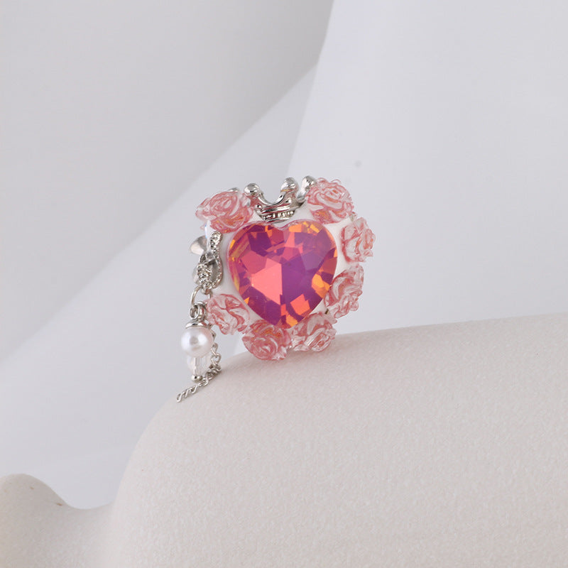 Wholesale Heart-shaped Rose Soft Clay Straight Hole Beads