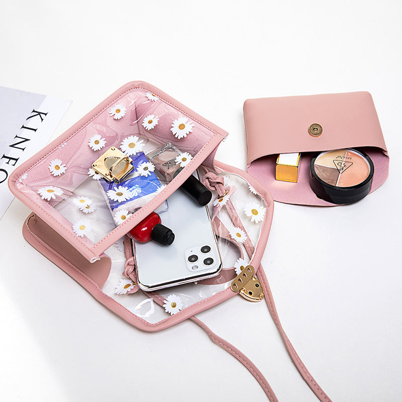 Wholesale PVC Transparent Small Daisy Mother Bag Single Shoulder Bag