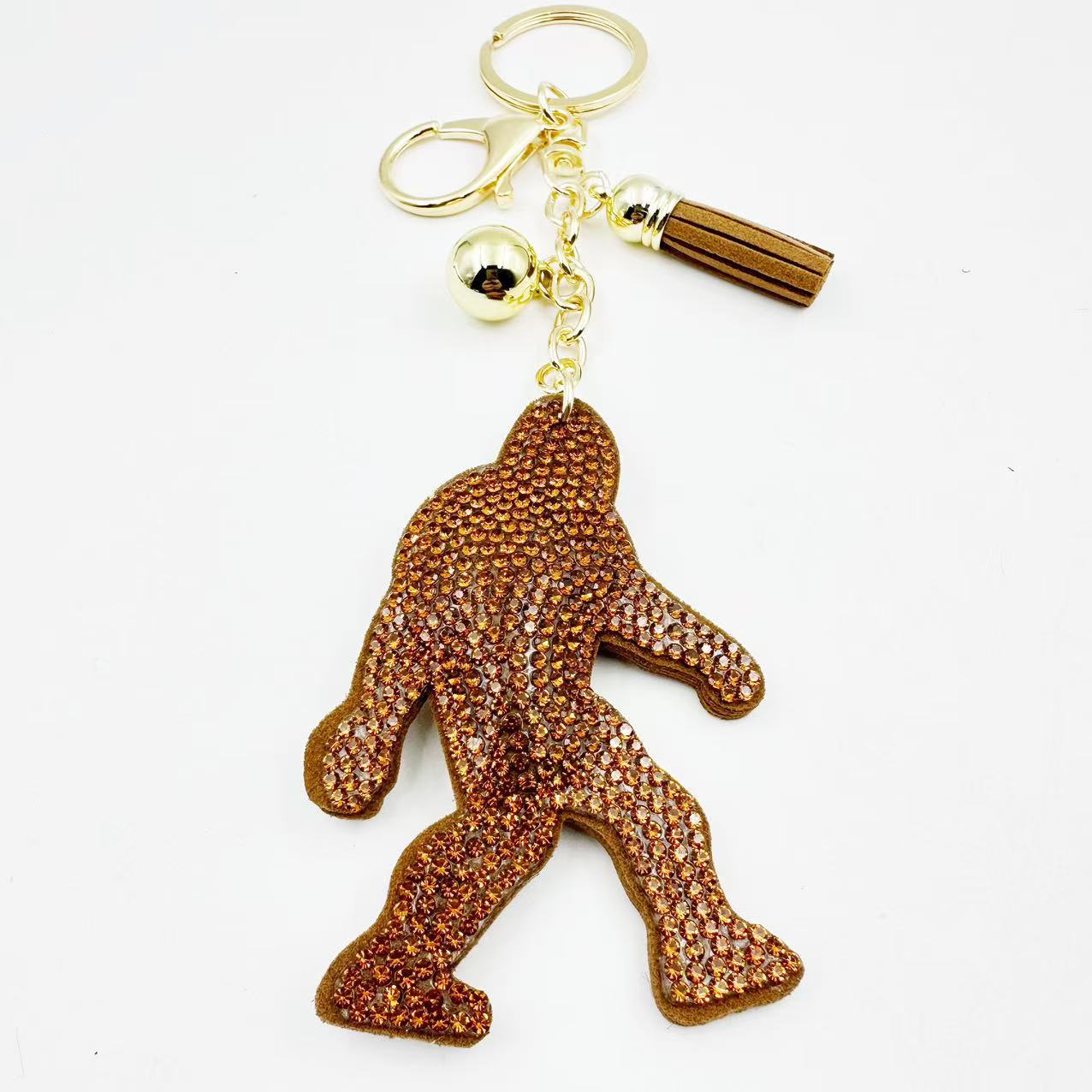 Wholesale Rhinestone Keychain Ancient Ape Man Design Car Key Accessory Gift