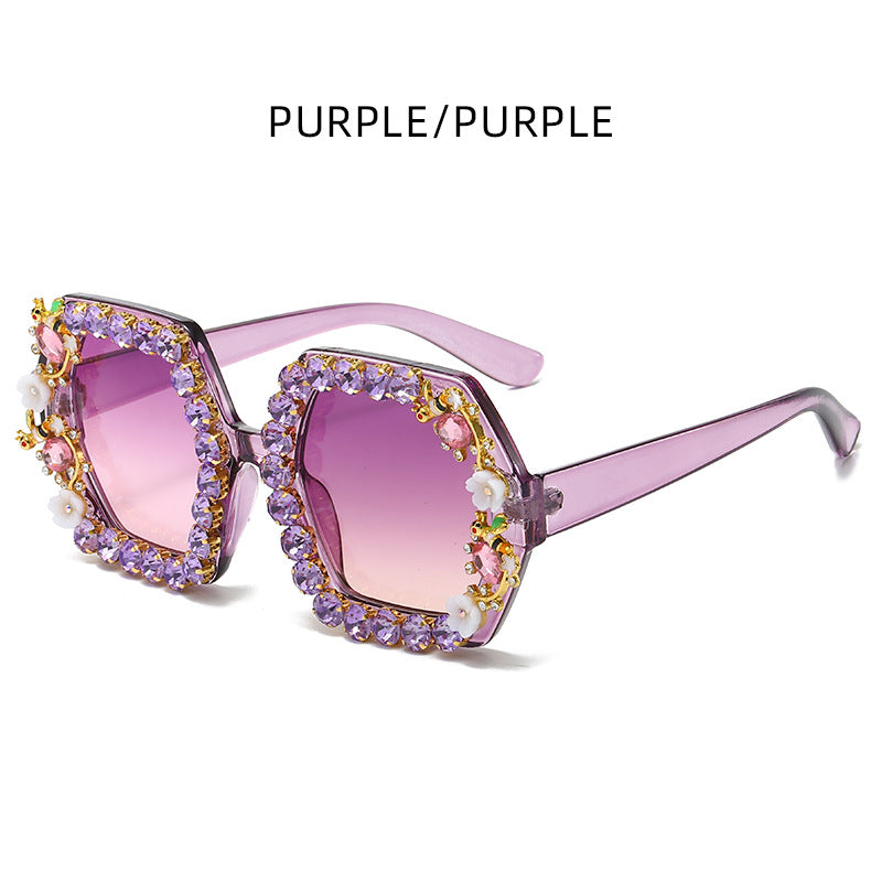 Wholesale Unisex Personalized Diamond Square Frame Sunglasses