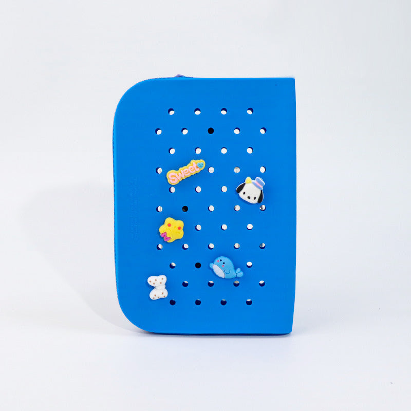 Wholesale Hole Silicone Multi-color DIY Creative Student Portable Non-deformable Stationery Pencil Bag