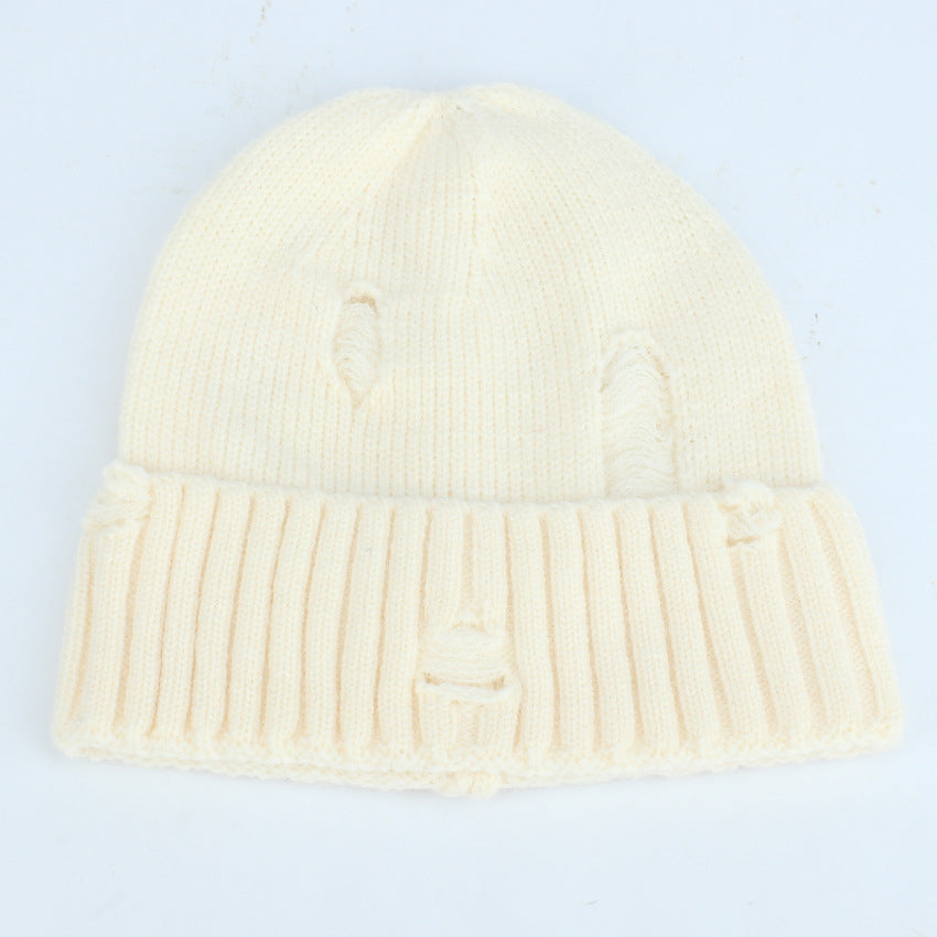 Wholesale Couple Winter Warmth Knitted Hairline Face Friendly Ear Protector Knitted Perforated Cold Hat