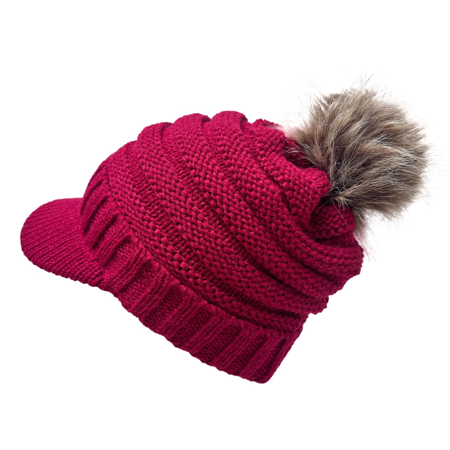 Wholesale Wool Ball Beanie Knitted Baseball Cap