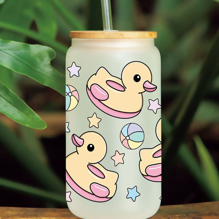 Wholesale Colorful Duck Bear 16oz Cup UV DTF Wraps