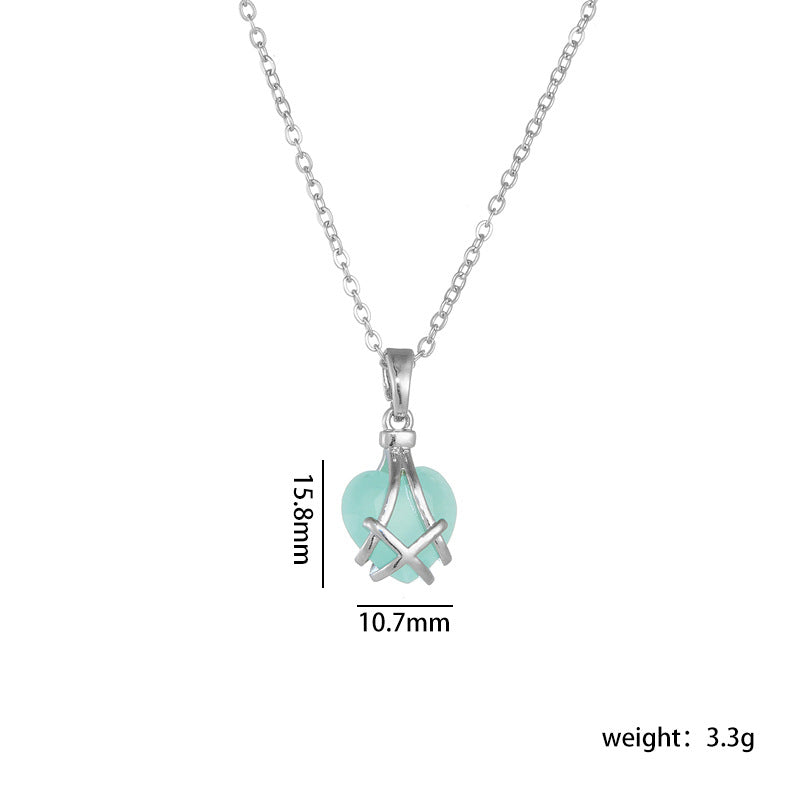 Wholesale birthday Stone Love necklace female niche design luxury design pendant accessories clavicle chain