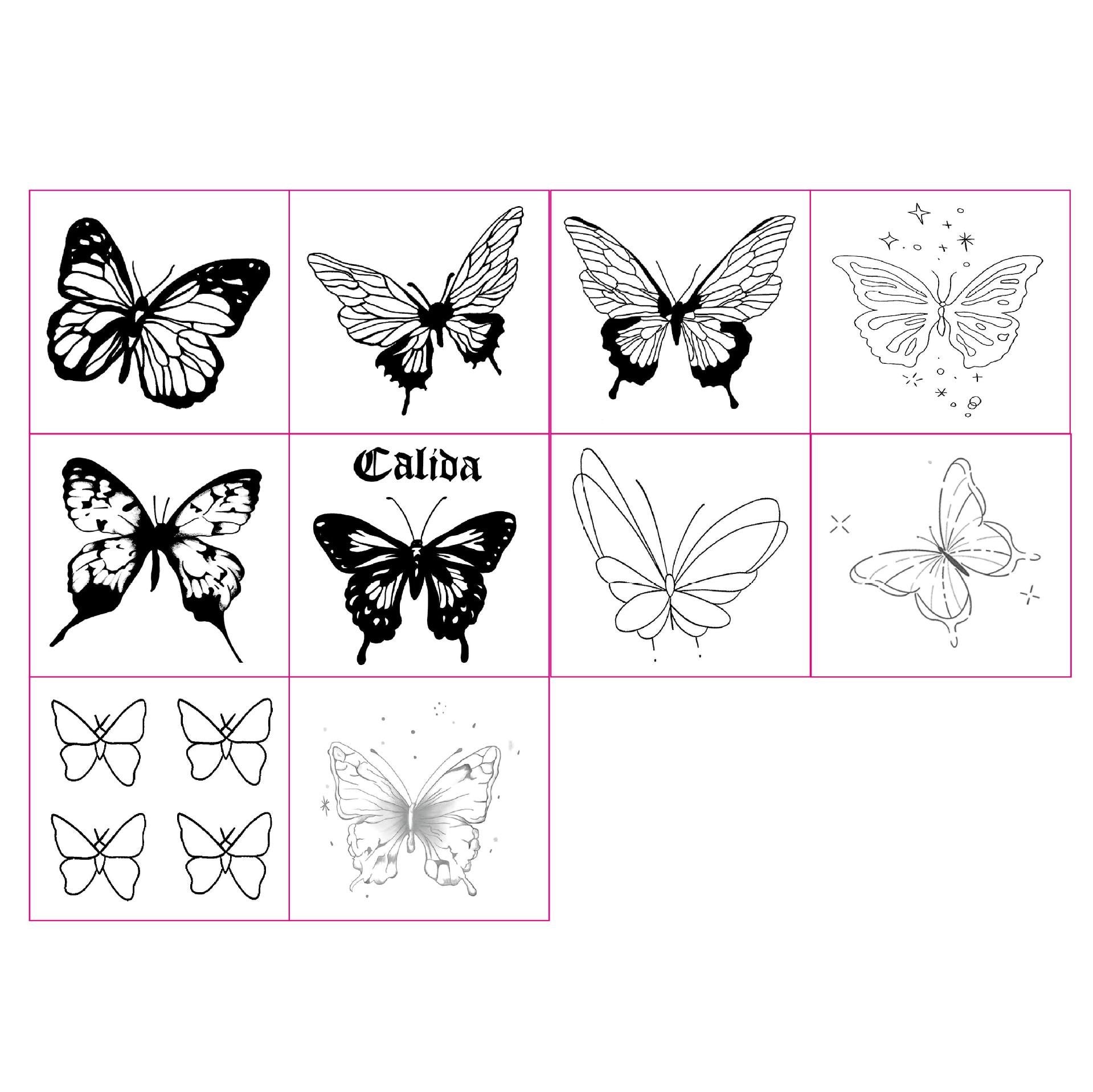 Wholesale 10pcs/set New Dark Flower Butterfly Tattoo Sexy Cute High-end Girl Heart Face Sticker Long-lasting Waterproof Tattoo Sticker for Women