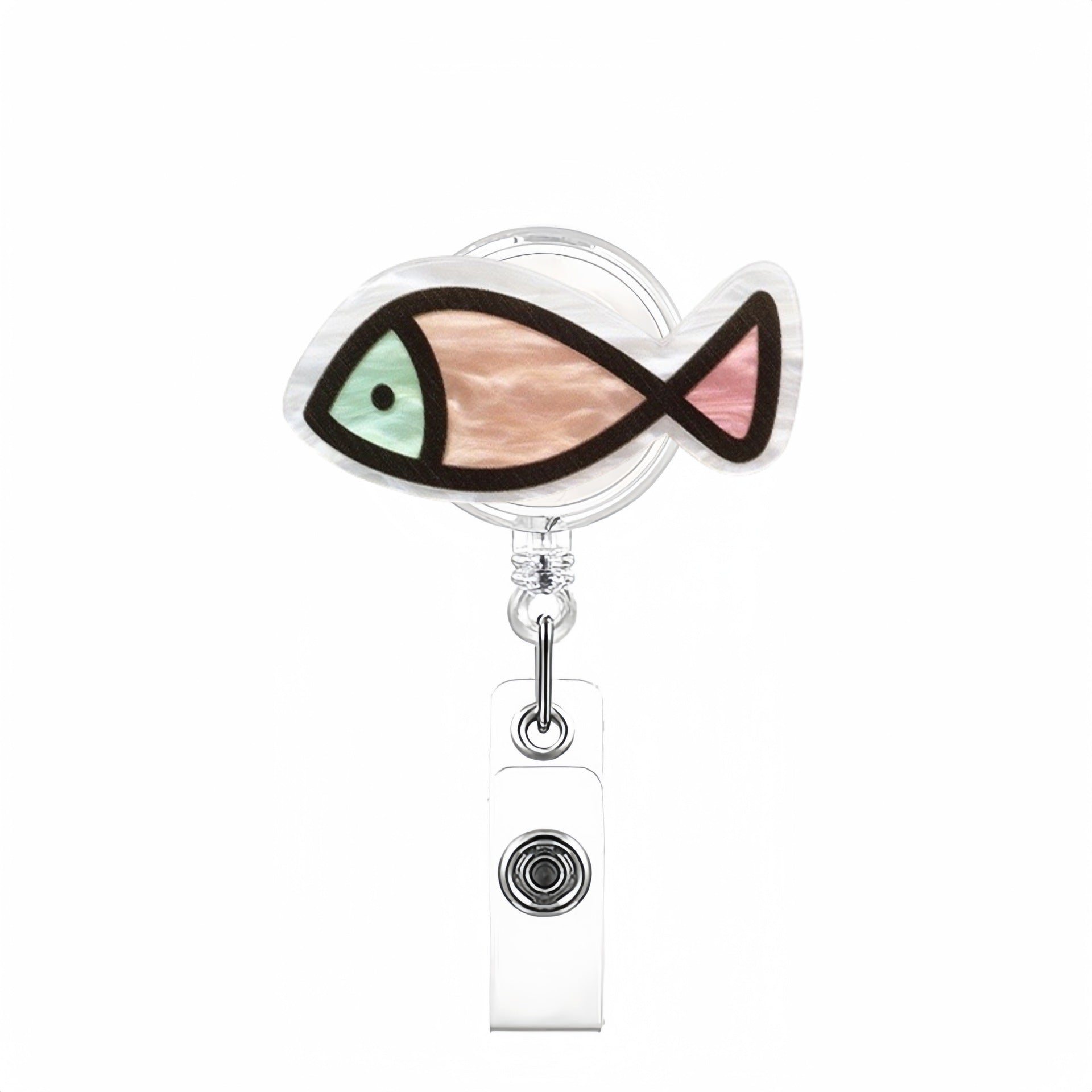 Wholesale Colorful marine animal creative retractable badge clip keychain