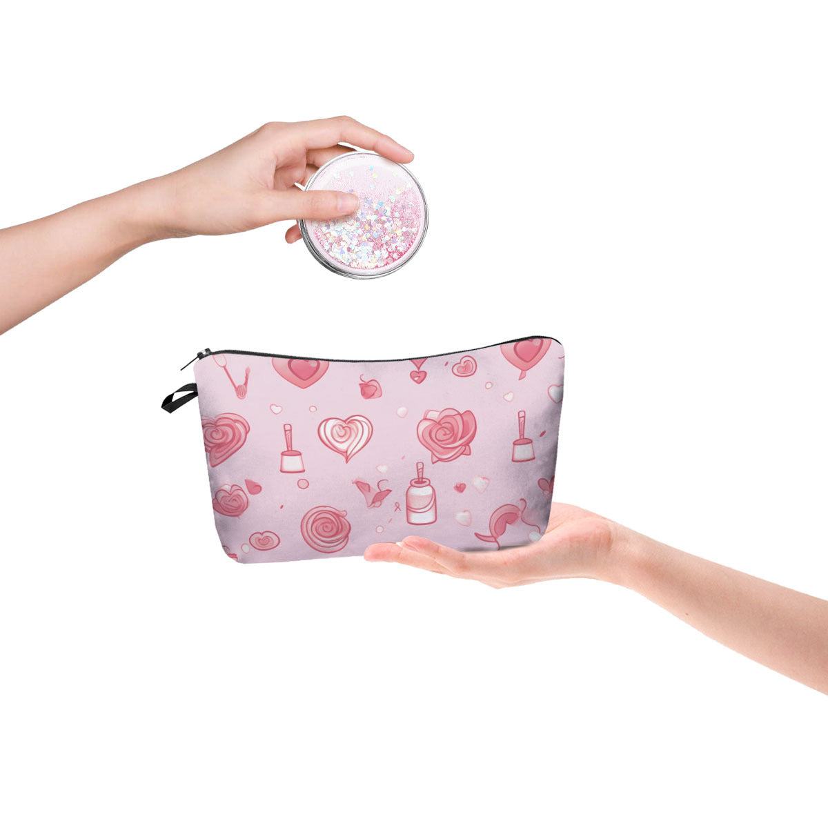 Wholesale Valentine's Day Love Printed Polyester Makeup Bag