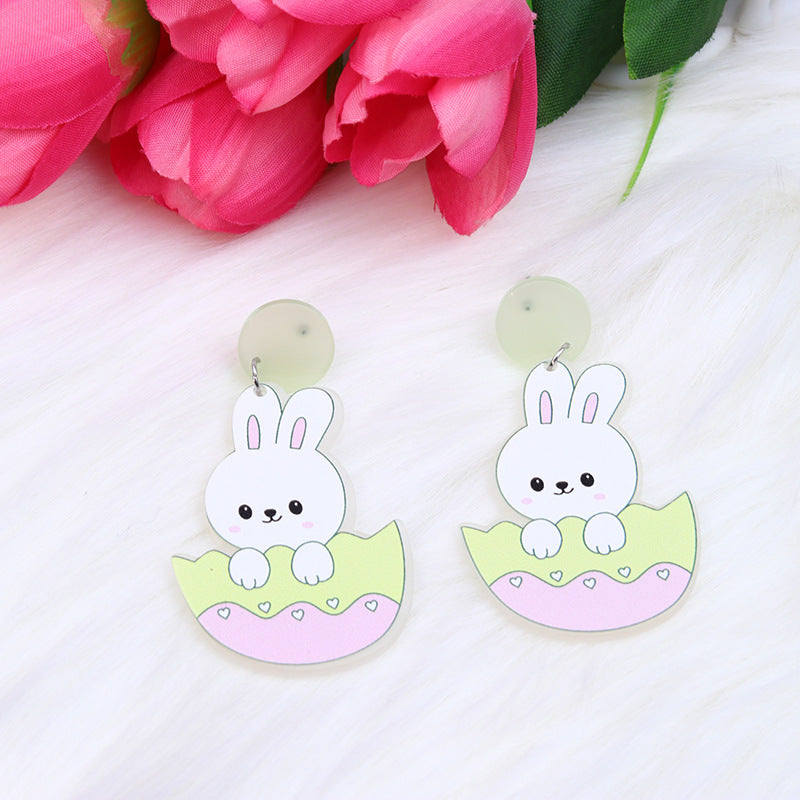 Wholesale Easter Rabbit Radish Chicken Acrylic Earrings