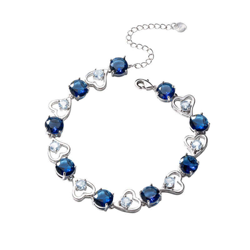 Wholesale Colored oval zircon diamond encrusted bracelet