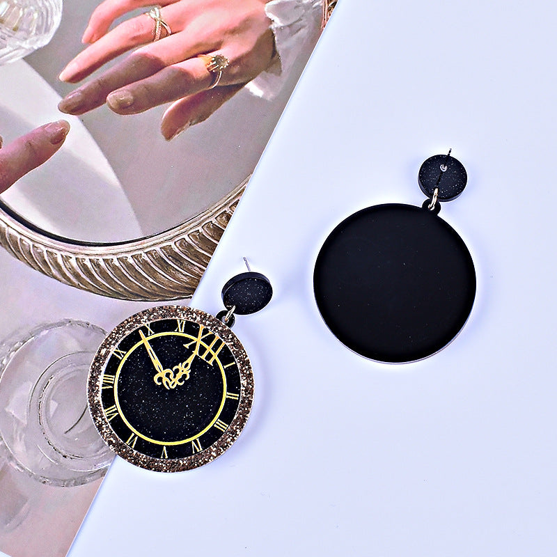 Wholesale Happy New Year Pocket Watch Earrings
