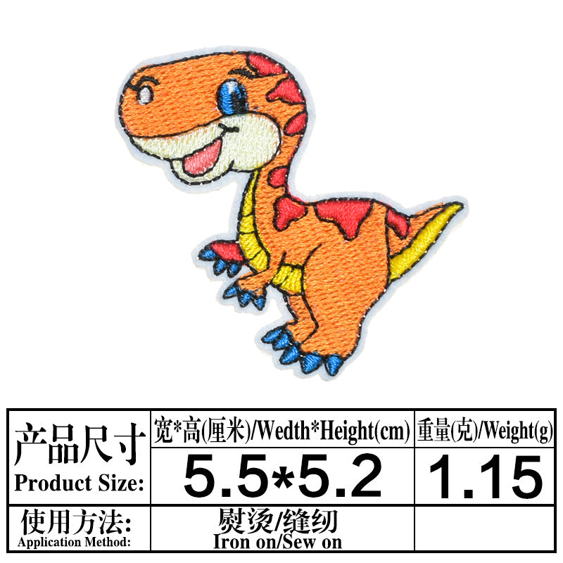 Wholesale Trendy Dinosaur Embroidered Twill Patch T Rex Sew On Applique For Clothing Towels DIY Craft Gift