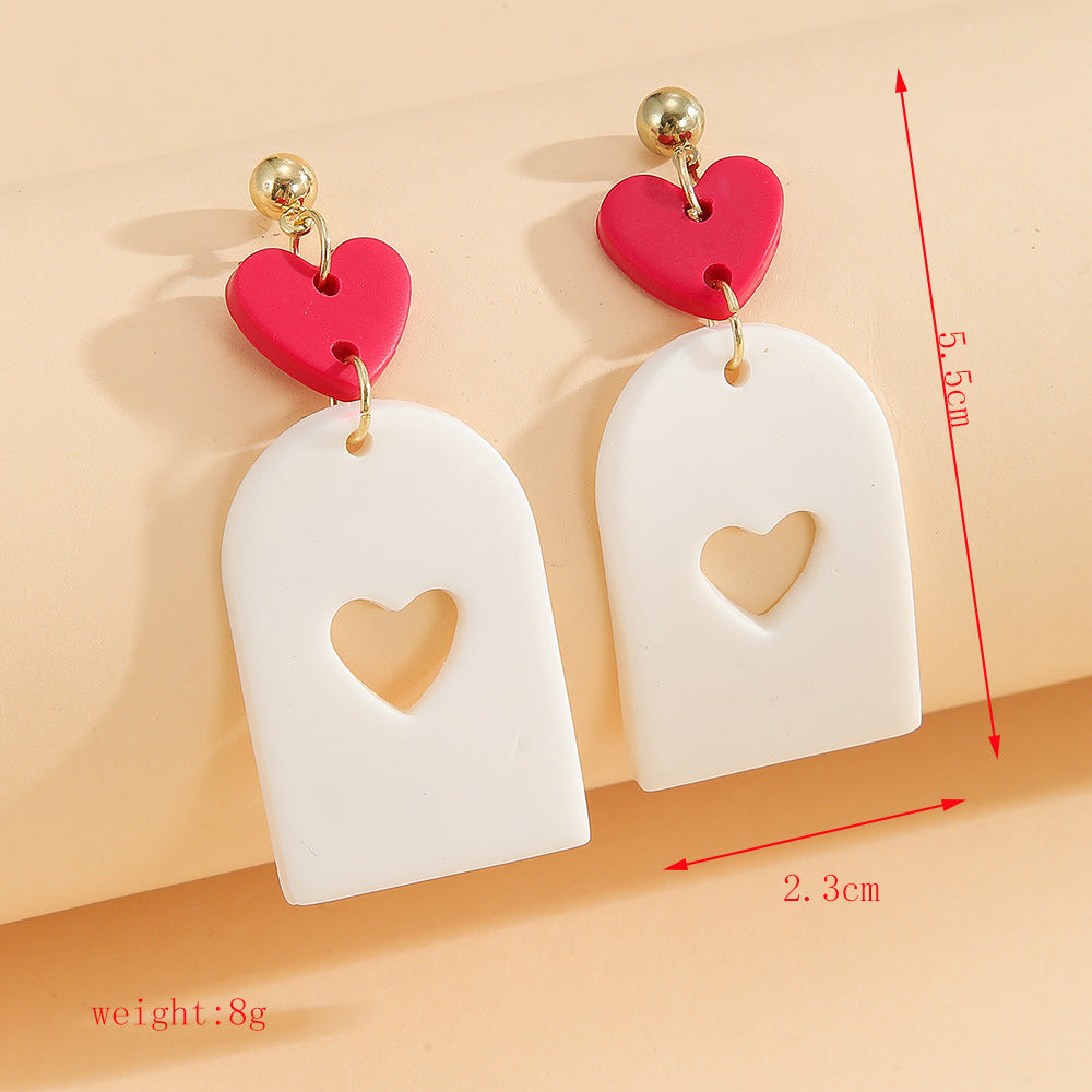 Wholesale Rose envelope Valentine' s Day soft ceramic earrings