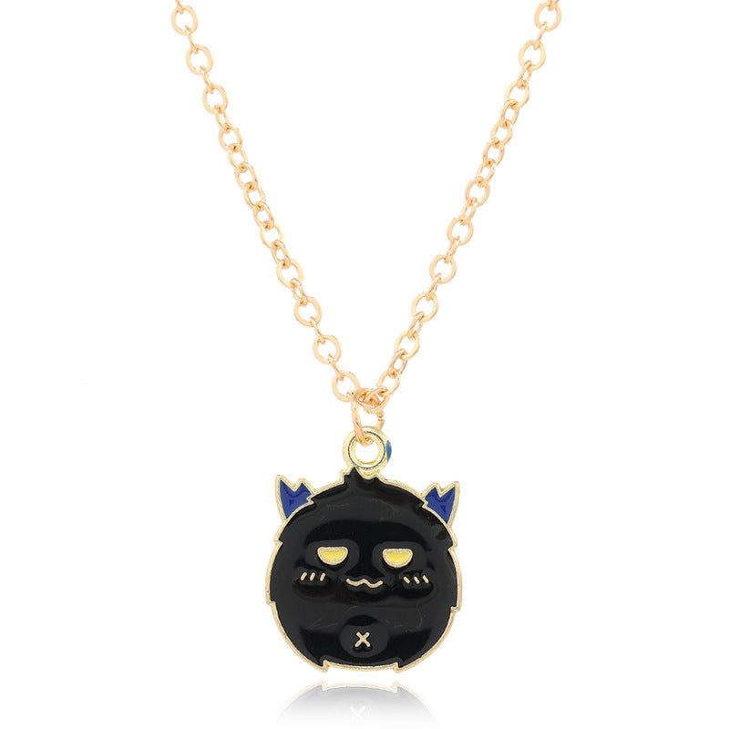 Wholesale Retro Exaggerated Ghost  Ghost Mask  Necklace