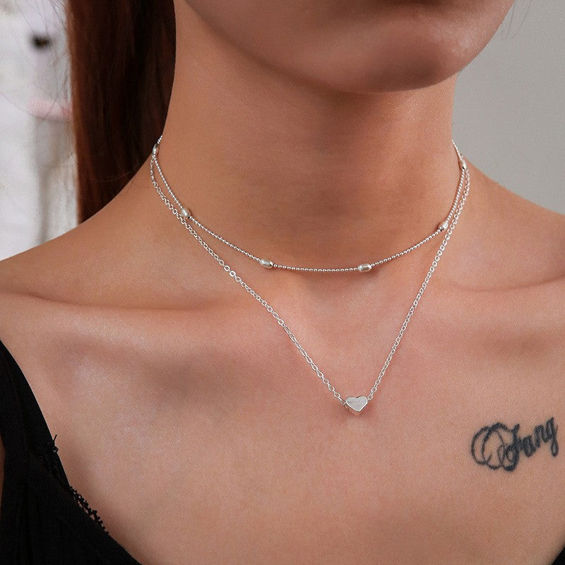 Wholesale Copper Heart Multi-layer Clavicle Necklace
