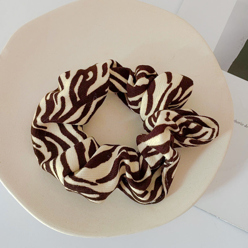 Wholesale Cow Leopard Vintage Fabric Hair Scrunchies