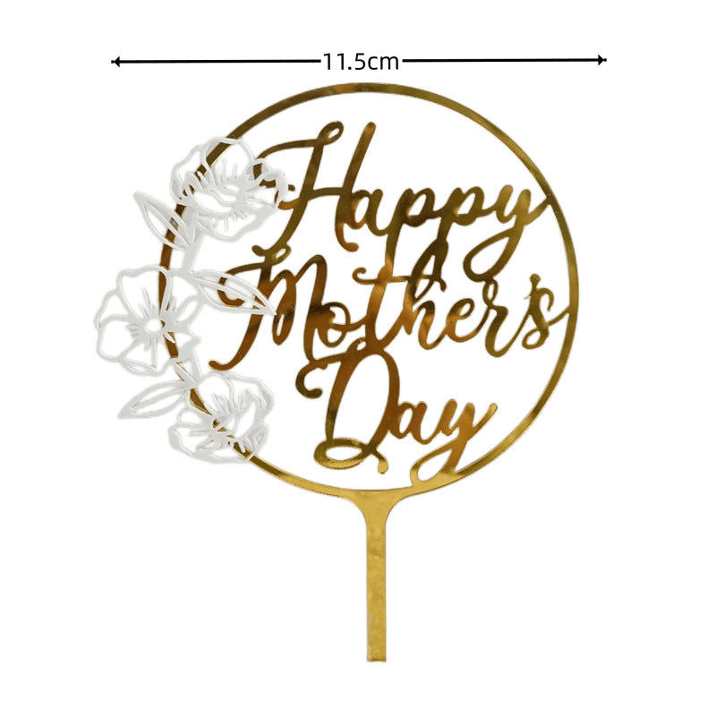 Wholesale10PCS/PACK Mother's Day Butterfly Flower Acrylic Cake Decoration