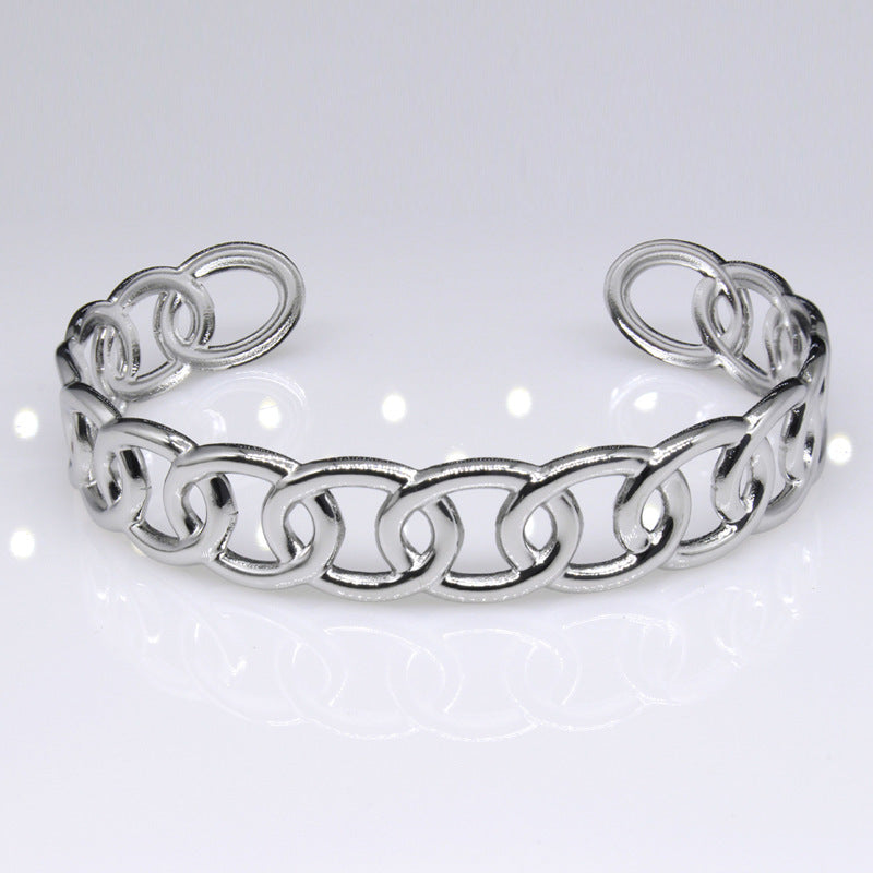 Brazalete de titanio de acero inoxidable en forma de C en forma de C en forma de C