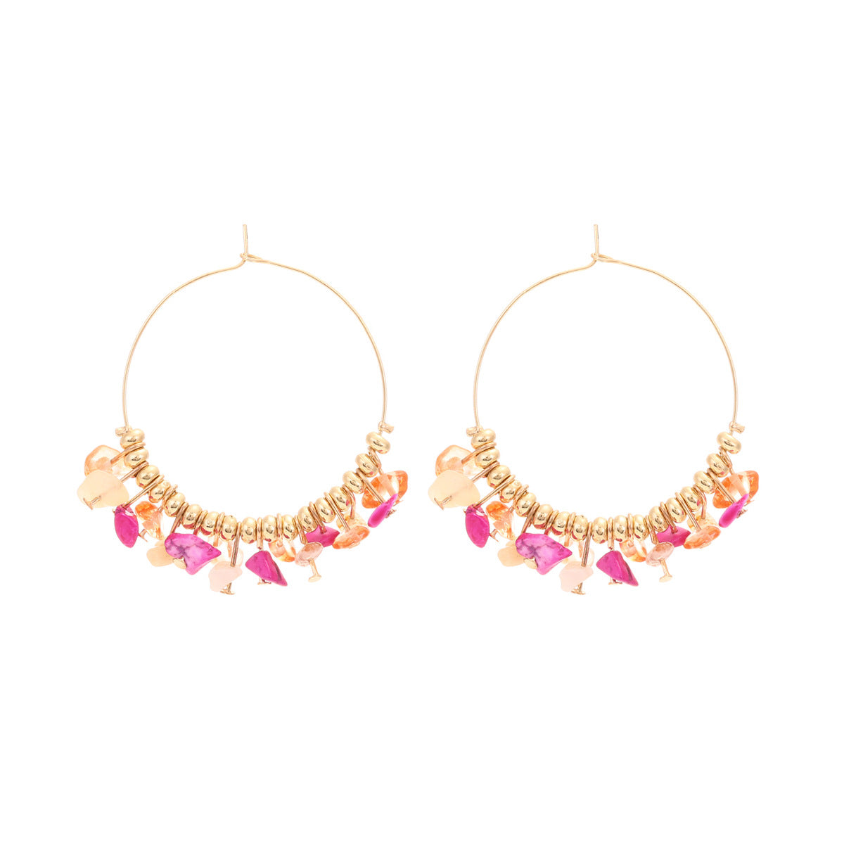 Wholesale Hand Beaded Colored Stones Alloy Earrings