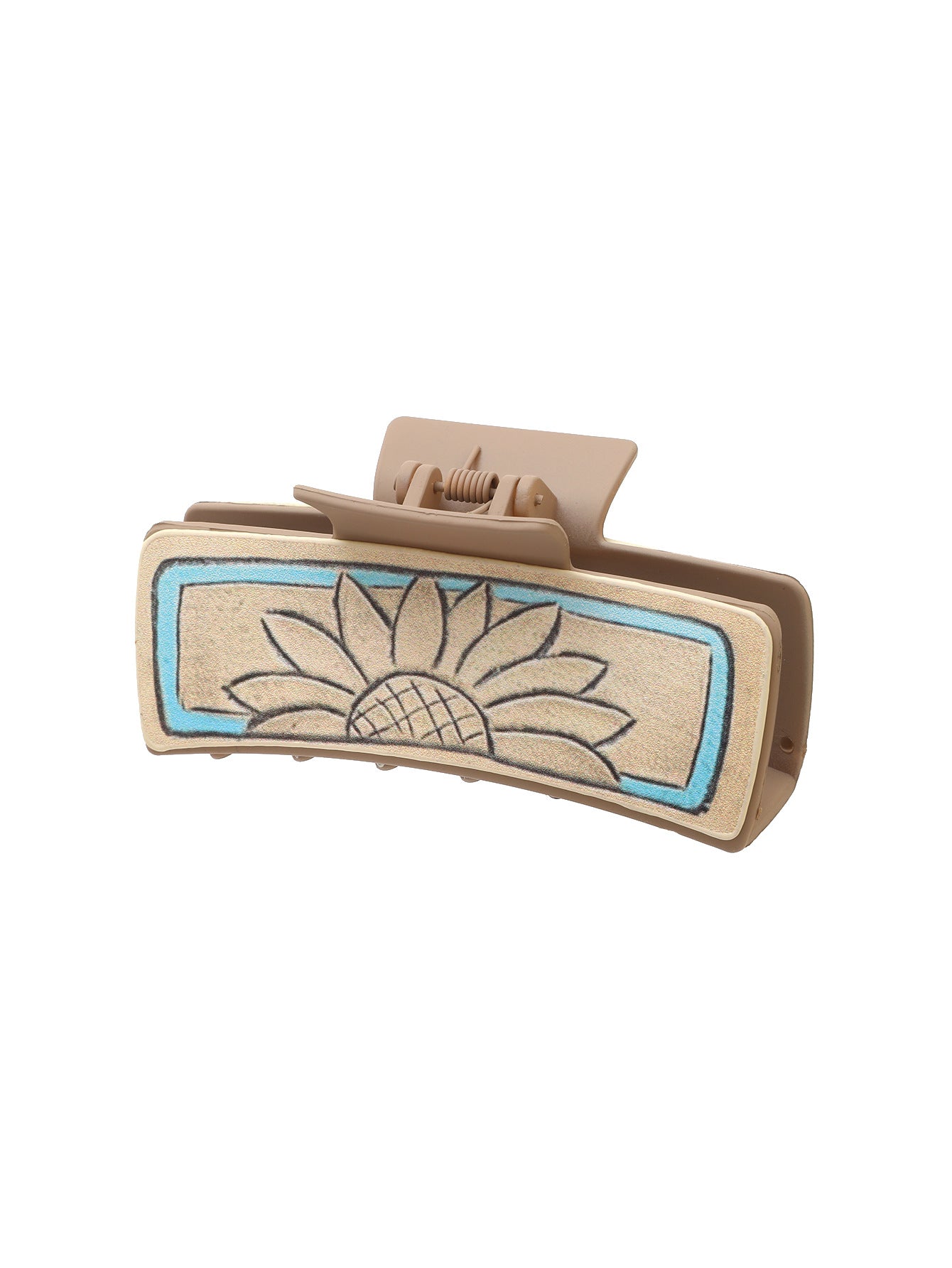 Wholesale  Western Denim Leather Hairpin Sunflower Poker Clip  Shark Clip