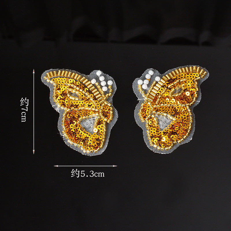 Wholesale Gold Sequin Butterfly Starfish Patch DIY Craft Supply For Clothing Decoration Party And Everyday Use