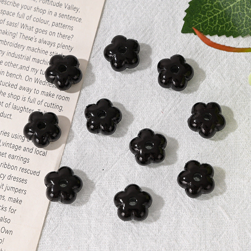 Wholesale 10pcs 14mm Macaron-colored Acrylic Flower Acrylic Beads